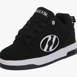 Heelys Black and White Skate Sneakers with Suede Upper